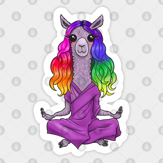 Balayage Dalai Llama Sticker by Robbgoblin